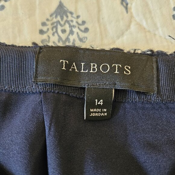 Talbots Women’s Size 14 Tweed Wool Blend Pencil Skirt Blue Black Lined Career - Picture 5 of 14